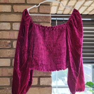Velvet Anthropology Cropped Peasant Top